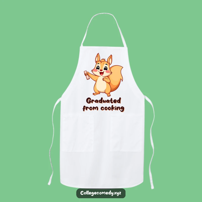 Funny Squirrel Chef Apron: Durable, Humorous Kitchen Wear, Perfect Gift for Culinary Grads