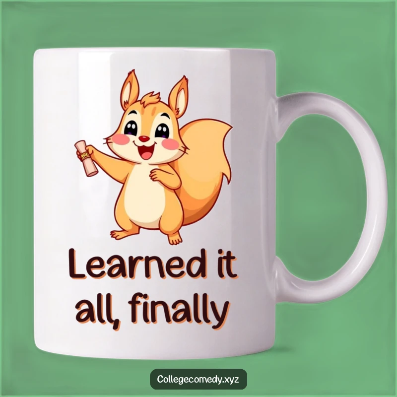 Funny Squirrel Graduation Mug: Celebrating Success, Perfect Humorous Gift for Graduates