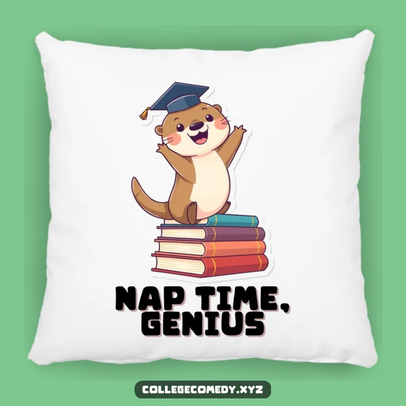Funny Graduation Otter Pillow: Soft Leaping Book Otter Cushion, Ultimate Funny Gift Decor