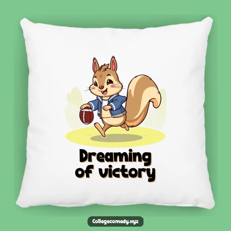 Funny Squirrel Football Pillow: Soft Letterman Squirrel Cushion, Adorable Funny Gift Decor