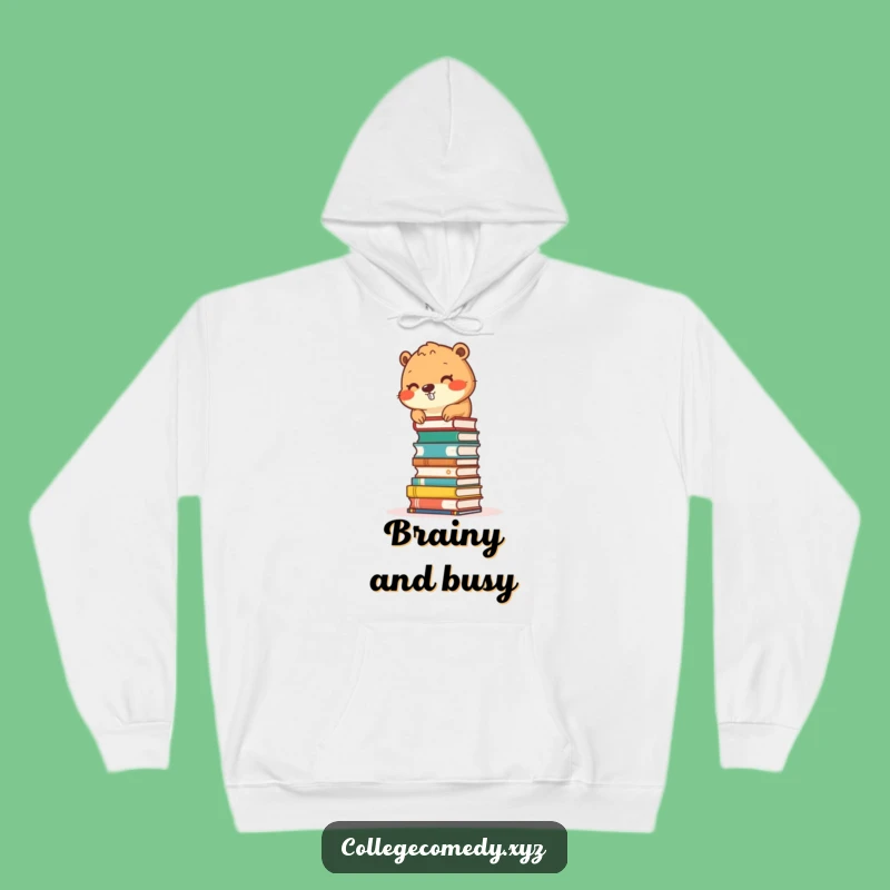 Cozy Funny Beaver Hoodie: Warm, Humorous Reader Gear, Perfect Gift for Book Lovers