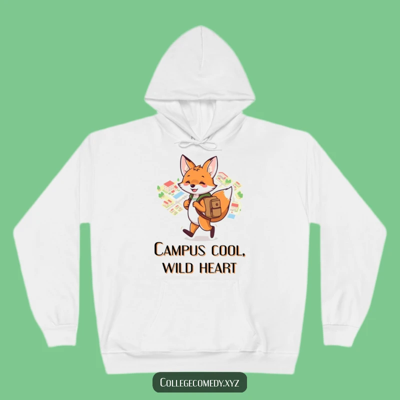 Funny Campus Fox Hoodie: Cozy Backpack Fox, Ultimate Funny Gift Sweatshirt