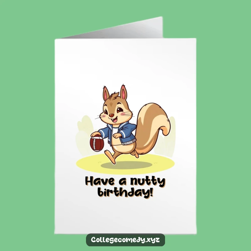 Free Printable Funny Squirrel Football Birthday Card: Hilarious Downloadable Gift!