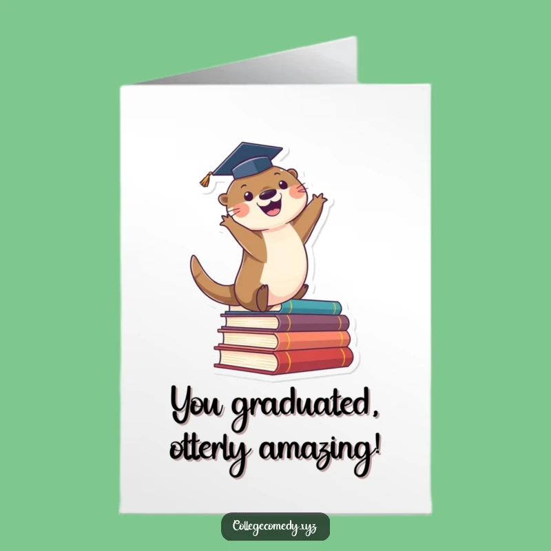 Free Printable Otter Congrats Card: Hilarious Downloadable Gift for New Achievements!