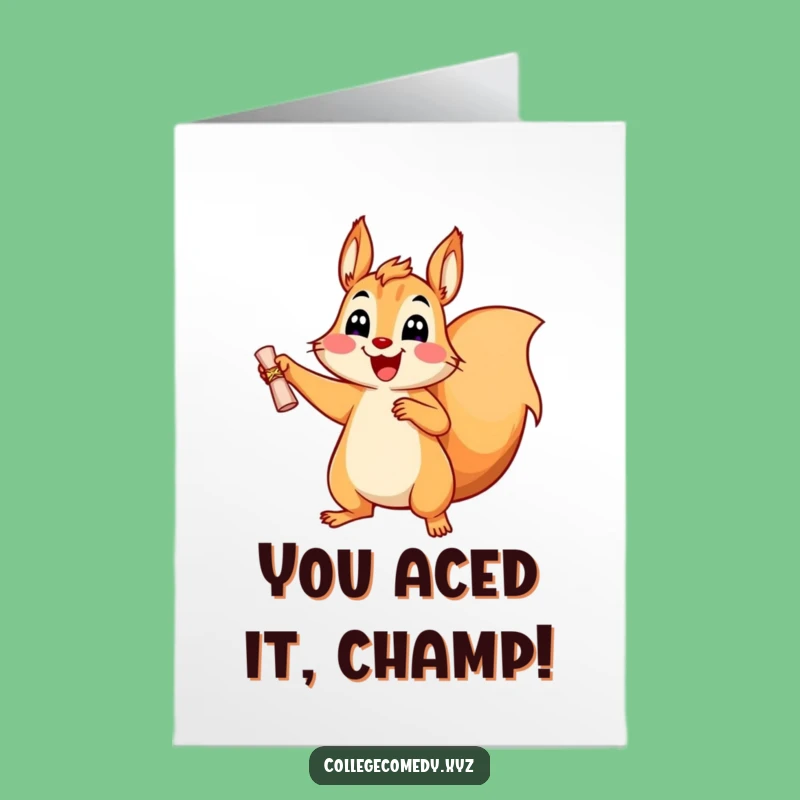Free Printable Squirrel Congrats Card: Funny Graduation DIY Downloadable