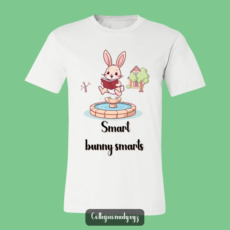 Funny Bunny Campus T-Shirt: Energetic Leaping Bunny, Ideal Funny Gift Tee