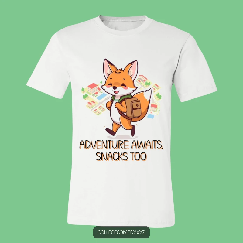 Funny Campus Fox T-Shirt: Adventurous Backpack Fox, Ideal Funny Gift Tee