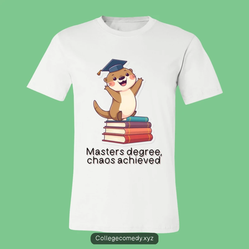 Funny Graduate Otter T-Shirt: Joyful Leaping Bookworm Otter, Perfect Funny Gift Tee