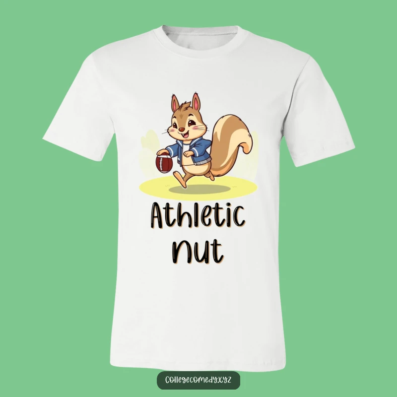Funny Squirrel Football T-Shirt: Athletic Letterman Squirrel, Ideal Funny Gift Tee