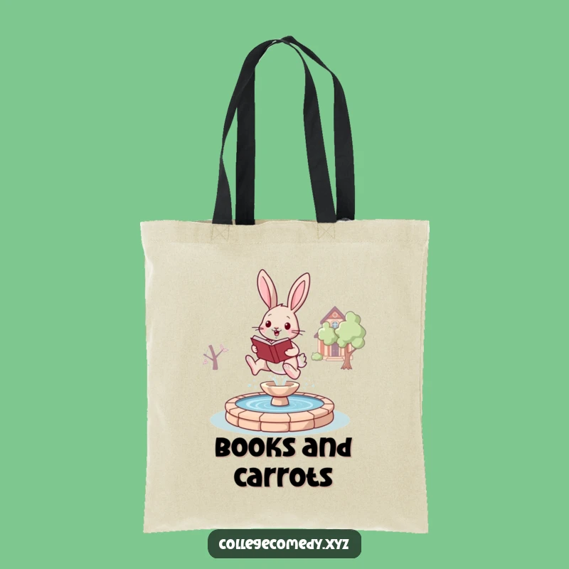 Funny Bunny Campus Tote Bag: Chic Leaping Bunny, Chic Funny Gift Accessory